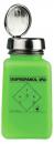 Preview: The image shows a green plastic bottle with a metal cap. On the bottle is written 