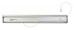 Preview: The image shows an elongated, narrow light fixture with a transparent casing. At one end, there is a power cord protruding and a switch. The light fixture has a modern design.