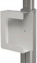 Preview: The image shows a gray bracket attached to a vertical stand. The bracket has a C-shape that is open in the middle to hold items.