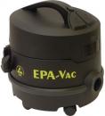 Preview: The image shows a compact, black vacuum cleaner with a round shape and a handle. On the front, the 