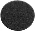 Preview: The image displays a round, black foam surface. It has an irregular, textured texture that resembles a fine mesh or a spongy surface.