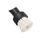 Preview: The image shows a brush with a black handle and white bristles. The bristles are short and densely arranged. It could be used for cleaning or grooming purposes.