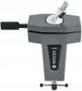Preview: The image shows a gray bracket with a screw mechanism. At the top, there is a round, movable hemisphere attached to a base surface. The side has a lever.