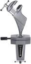 Preview: The image shows a sturdy metal table vise. It has a solid body with two clamping surfaces, which are pressed against each other with a screw.
