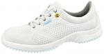Preview: The shoe is a sporty, white sneaker made from breathable material with a non-slip sole. It has laces and a padded insole for comfort.