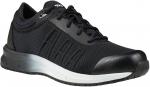 Preview: Der Schuh ist ein sportlicher, schwarzer Sneaker mit einer texturierten Oberfläche. Er hat eine klare, weiße Sohle und eine gepolsterte Innensohle für Komfort. Die Schnürsenkel sind klassisch.