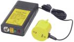 Preview: The image displays an electronic device with a black casing and yellow labels. A cable connects it to a yellow round unit, which also has a connector.