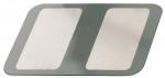 Preview: The image shows a rectangular, flat object with rounded corners. It has two equally sized, clear indentations or windows in the center, surrounded by a gray border.