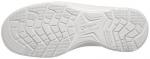 Preview: The image shows the sole of a shoe. It is white and features a textured pattern with various grooves and indentations that provide good traction.