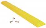 Preview: The image shows a long, yellow, trapezoidal plastic block. Next to it are three small, silver screws. The block could be part of an assembly system.