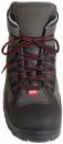 Preview: Der Schuh ist ein hohes, robustes Modell in Schwarz und Grau, mit rot eingefädelten Schnürsenkeln. Er hat einen gepolsterten Schaft und eine griffige Sohle, geeignet für Outdoor-Aktivitäten.