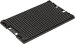Preview: The image shows a rectangular, black plate with many small, uniform elevations. The surface is textured and has two recesses at the corners.