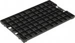 Preview: The image shows a rectangular, black plastic palette with many small square openings. The surface is flat and the edges are slightly rounded.