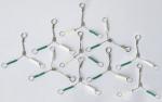 Preview: The image shows several wire-like objects arranged in a triple Y-shape. Each Y-shape has a gray middle part and white and green end pieces.