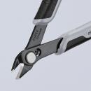 Preview: The image shows a pair of pliers with black and gray handles. The blades are narrow and pointed, suitable for cutting wire. The transition between the materials is clearly visible.