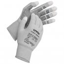 Preview: The image shows a pair of gray work gloves. They are made from a durable material and have non-slip dots on the palms and fingers. The gloves are anatomically shaped.