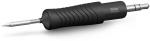 Preview: The image shows a soldering iron with an ergonomic, rubberized handle. The tip is made of metal, slender and elongated, while the handle is black with grooves for better grip.