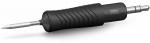 Preview: The image shows a soldering iron with a black, ridged handle and a metallic tip. The tip is pointed and can be rotated in various directions.