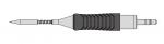 Preview: The image shows an arrow with a sharp, shiny tip. The shaft is grooved and has a black, padded section. At the end, there is a wider, flat area.
