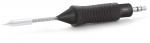 Preview: The image depicts a handy pen featuring a molded, non-slip grip made of black rubber. The tip is made of shiny metal and has a fine, pointed shape.