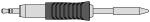 Preview: The image shows a gray plug with a round, pointed end. At the thicker end, there is a rubberized, ribbed grip that facilitates handling.