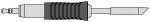 Preview: The image shows a screwdriver with a long, pointed end and a handle made of black rubber, which is grooved to provide a better grip. The head is flat.