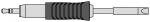 Preview: The image shows a plug with a round, metallic tip. The body is silver-colored with a black rubber grip in the middle, which has grooves for better grip.