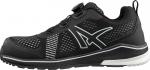 Preview: Der Schuh ist schwarz mit atmungsaktiven Einsätzen, einer sportlichen Silhouette und einer weißen Sohle. Er hat ein modernes Schnellschnürsystem und reflektierende Details.