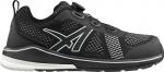 Preview: Der Schuh ist ein sportlicher Sneaker in Schwarz mit atmungsaktivem Mesh-Obermaterial. Er hat eine helle, strukturiert aussehende Sohle und ein schnellschnürendes System.