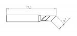 Preview: The image shows a technical drawing of a tool. It has a long, straight shape with a slanted tip. The dimensions are 17.3 mm long and 2.5 mm high. The section has a spiral structure.