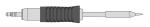 Preview: The image displays an elongated, gray object with a ridged, black handle in the center. At one end there is a pointed part, at the other end a small opening or tip.