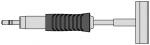 Preview: Das Bild zeigt einen Stecker mit einem runden, metallischen Ende und einem gummierten, schwarzen Griff. Der Stecker ist mit einem geraden Kabel verbunden und hat eine rechteckige Halterung.