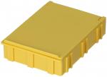 Preview: The image shows a yellow, rectangular box with a flat lid. The edges are slightly raised and the surface has a smooth texture. It can be used for storage.