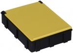 Preview: The image shows a rectangular, bulletproof box. It has a black base and a flat, yellow lid. The edges are clearly defined, and the surface is smooth.