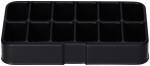 Preview: It is a black mold with 12 rectangular compartments. The compartments are evenly arranged and flat, ideal for freezing or for small portions.