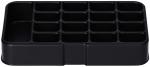 Preview: The image shows a black organizer with multiple compartments. It has a total of 16 rectangular divisions, evenly arranged, and a larger area on the left side.