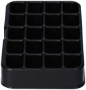 Preview: The image shows a rectangular, black shape with 16 equal-sized compartments arranged in 4 rows and 4 columns. The compartments are flat and uniform in size.