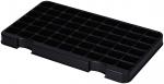 Preview: The image shows a black plastic plate with many small, square indentations. These are arranged in a regular grid and are used to hold pots or plug-ins.