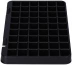 Preview: The image shows a black tray with 48 small, equal-sized compartments. The compartments are square and evenly arranged. The tray has a slightly raised edge all around.