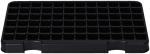 Preview: The image shows a rectangular black plastic plate with many small rectangular indentations in a grid pattern. The indentations are of equal size and evenly arranged.