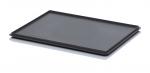 Preview: The picture shows a black rectangular tray with a slightly raised edge. It lies flat on a surface and has a matte finish with no special decorations.