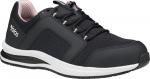 Preview: The shoe is a modern, sporty sneaker in black with breathable upper material. It has a white sole and a padded insole for added comfort.