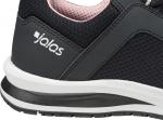 Preview: The image shows a sporty shoe in black with a padded, pink lining. The sole is white with a darker, textured underside. A logo is visible on the side.