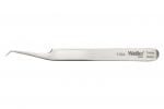 Preview: The image shows a narrow, curved tweezer made of stainless steel. It has a smooth surface and a fine tip, ideal for gripping small objects. The side reads 