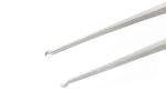 Preview: The image shows a metal tweezer. It has long, slender legs with a slightly curved tip, suitable for grasping small objects.