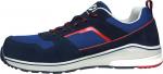 Preview: Der Schuh ist ein blauer Sport- bzw. Freizeitschuh mit roten und weißen Akzenten. Er hat Schnürsenkel, eine dicke, rutschfeste Sohle und ist bequem gestaltet.