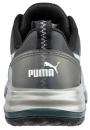 Preview: The image shows the rear view of a sporty shoe in gray and black. The brand logo 