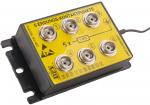 Preview: The image displays a rectangular, black box with a yellow lid. On the lid, six round grounding contact points are embossed, next to which is written 