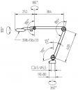 Preview: The image shows a technical drawing of an articulated arm with joints. It has various dimensions, a maximum deflection, and a rotating base, ideal for flexible applications.