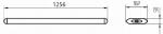 Preview: The image displays technical drawings of a narrow object measuring 1256 mm in length, 187 mm in width, and 50 mm in height. The ends are slightly rounded. There is also a side view.